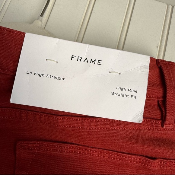 Frame Size 28 Le High Straight Super Stretch Denim Jeans Pant on Burnt Henna NEW - Picture 6 of 7